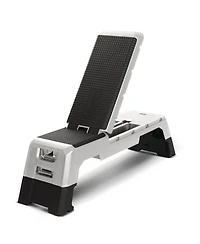 HolaHatha Adjustable Stepper, Fitness Aerobic Deck w/Storage Compartment, Silver