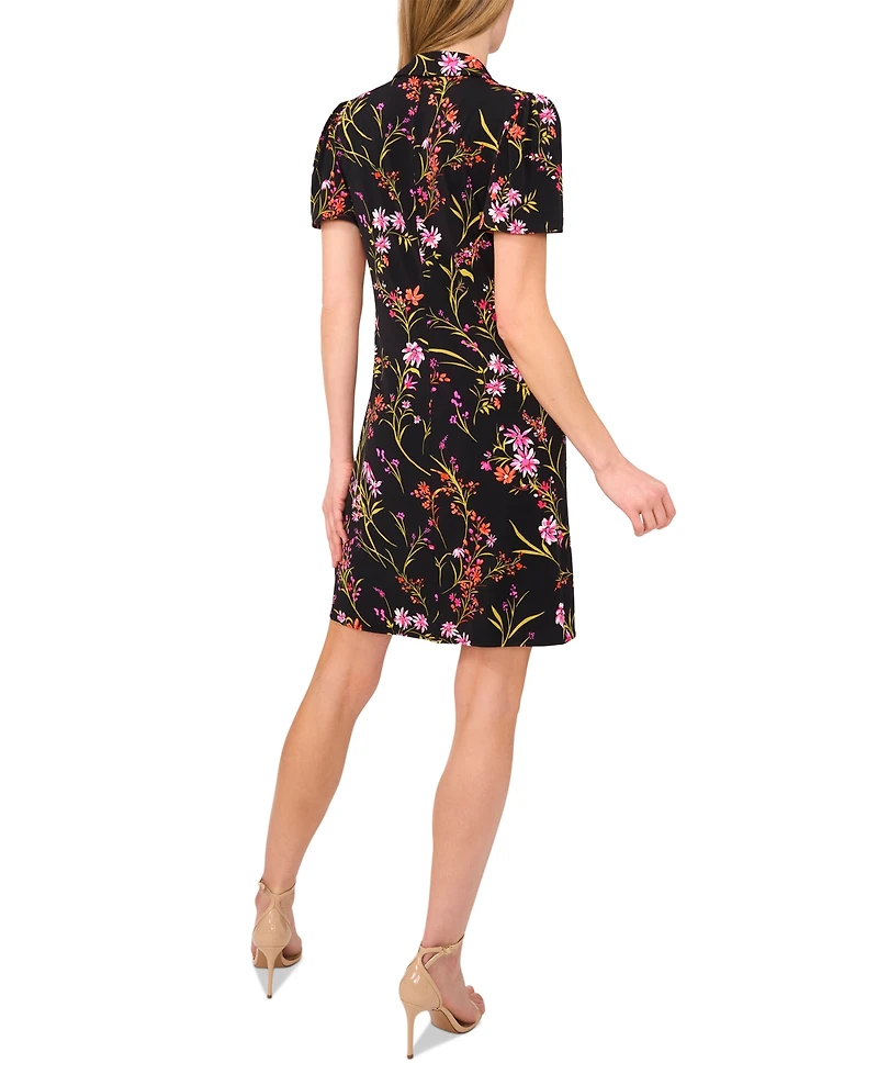 CeCe Women's Short-Sleeve Printed Knit Polo Dress