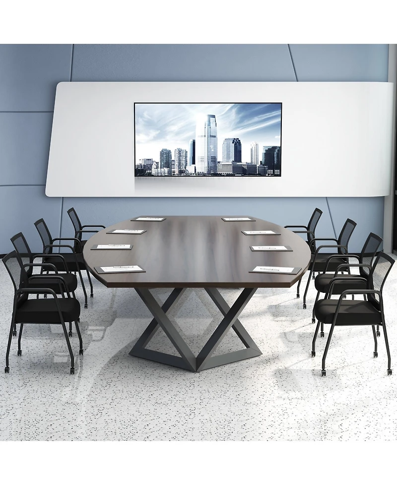 2 Pieces Office Guest Chairs on Wheels with Metal Frame and Armrests