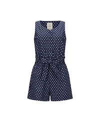 Hope & Henry Women's Sleeveless Linen Button Front Romper