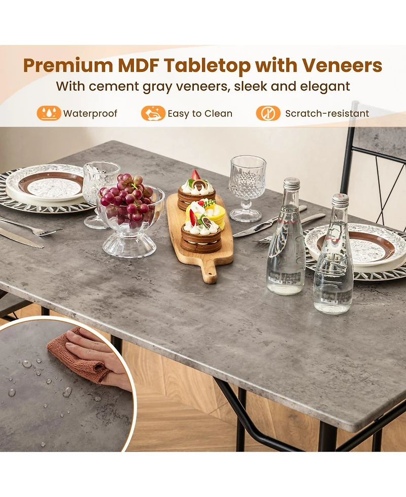 5-Piece Dining Table Set for 4 with Kitchen and Chairs