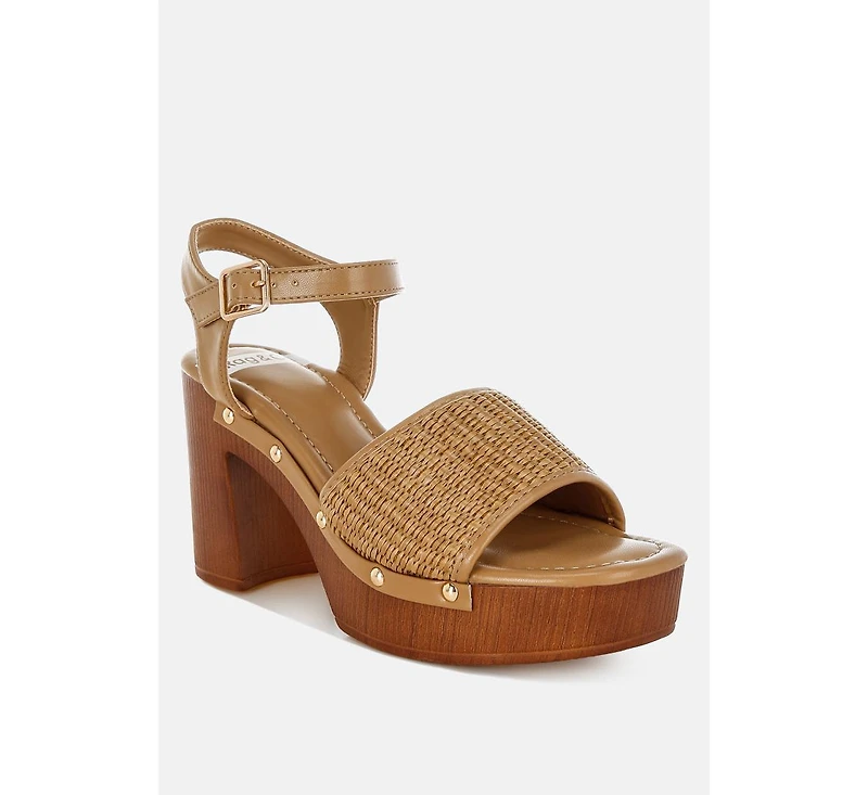 Mazaro Raffia Chunky Sandals