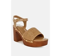 Mazaro Raffia Chunky Sandals