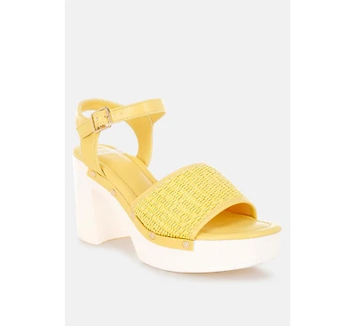 Mazaro Raffia Chunky Sandals