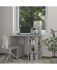 Modern Computer Desk with Storage Bookshelf and Hutch for Home Office