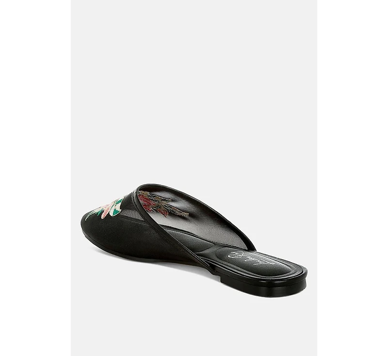 Shara Floral Embroidered Mesh Mules
