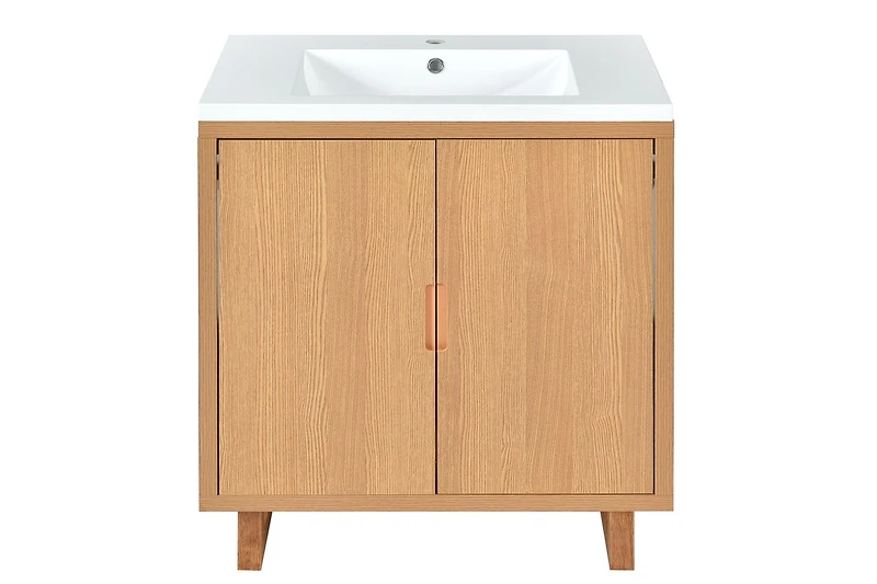 Casainc 30" Bathroom vanity Set with Sink, Combo Cabinet, Bathroom Storage Cabinet, Solid Wood Frame