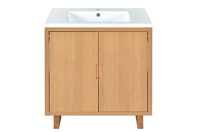 Casainc 30" Bathroom vanity Set with Sink, Combo Cabinet, Bathroom Storage Cabinet, Solid Wood Frame