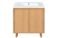 Casainc 30" Bathroom vanity Set with Sink, Combo Cabinet, Bathroom Storage Cabinet, Solid Wood Frame