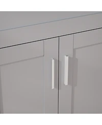 Casainc 24" Bathroom Sink Vanity Laundry Utility Gray Cabinet w/ Stainless Steel Sink Combo