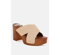 Mearsk Genuine Suede Leather Clogs