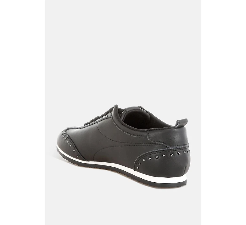 Odaya Studded Real Soft Leather Sneakers Women