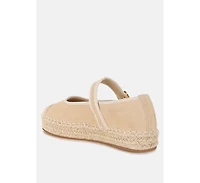 Bolean Soft Suede Leather Mary Jane Espadrilles