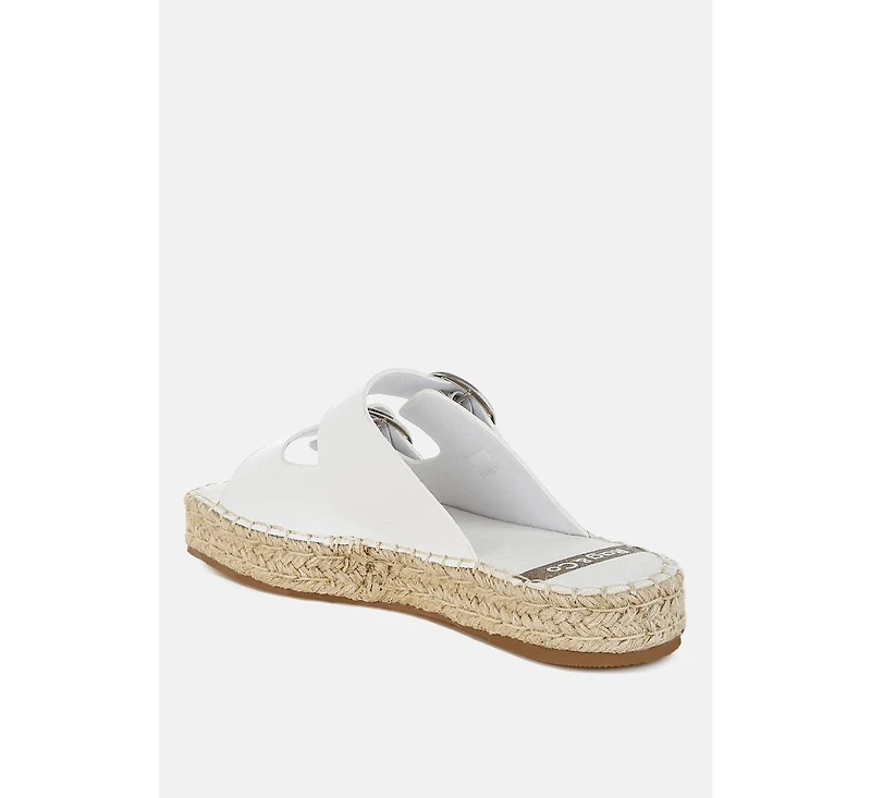 Palala Genuine Soft Leather Square Toe Espadrilles