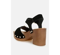Lhasa Real Suede Leather Clog Sandals