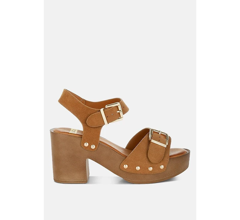 Lhasa Real Suede Leather Clog Sandals