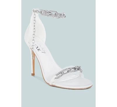 Rabenda Rhinestones Chain Stiletto Sandals