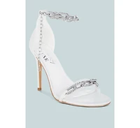 Rabenda Rhinestones Chain Stiletto Sandals