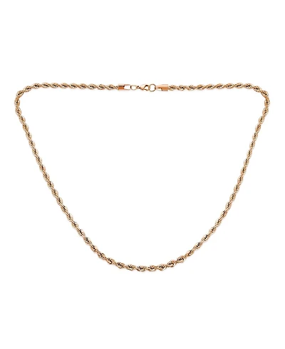 Bling Jewelry Rose Gold Tone Rope Chain 5MM Necklace Stainless Steel