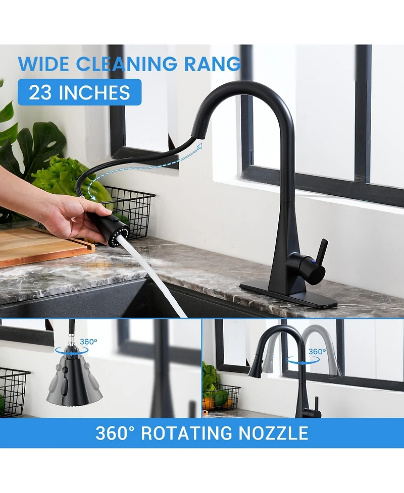 Mondawe Touchelss Pull-Down Kitchen Faucet With Sprayer