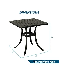 Mondawe Outdoor Cast Aluminum Square Dining Table
