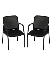 Waiting Room Chair Set of 2 Office Guest Chairs with Ergonomic Mesh Backrest