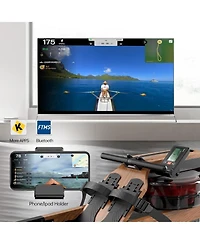 Joroto Rowing Machines for Home Use, Foldable Rower Machine with Bluetooth Monitor, Tablet Holder Water Rowing Machine