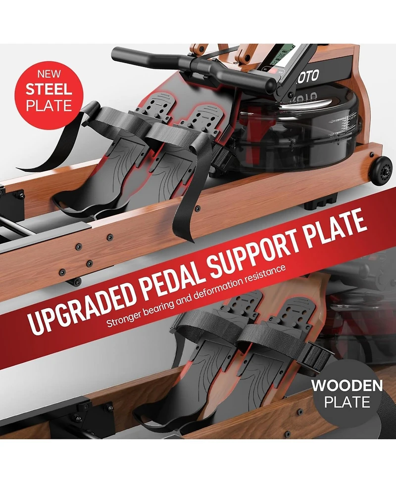 Joroto Rowing Machines for Home Use, Foldable Rower Machine with Bluetooth Monitor, Tablet Holder Water Rowing Machine