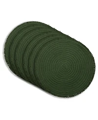 Dainty Home Antigua 15" Round Woven Placemats Set of 6 - Durable, Reversible & Non-Slip Table Mats