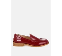 Corleone Pleather Stacked Heel Loafers Women
