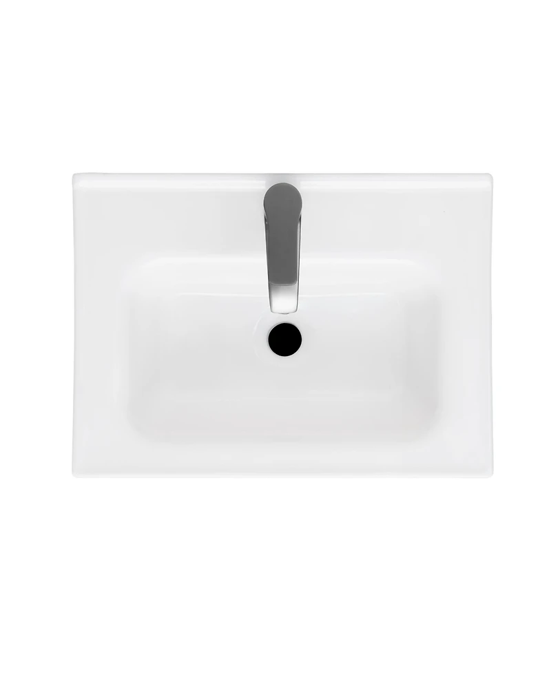 Casainc 20" Small Bathroom Vanity with Sink & Faucet, Freestanding Bathroom Cabinet with White Ceramic Basin