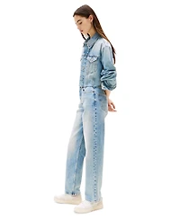 Tommy Jeans Women's Layla Cotton High-Rise Slim Straight