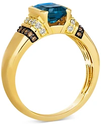 Le Vian Men's London Blue Topaz (2-1/2 ct. t.w.) & Diamond (1/3 ct. t.w.) Statement Ring in 14k Yellow Gold
