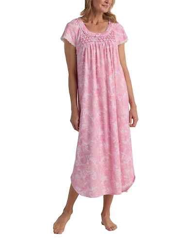 Miss Elaine Women's Short-Sleeve Paisley Nightgown