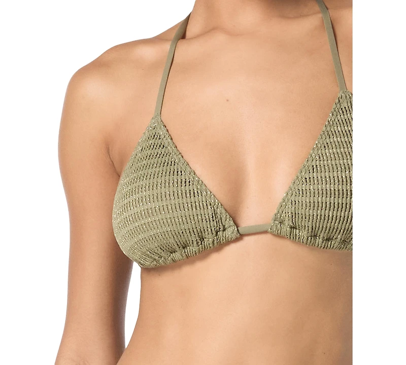 Michael Kors Women's Crochet Halter String-Tie Triangle Bikini