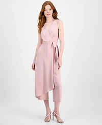 Connected Women's Draped Sleeveless Surplice Jumpsuit