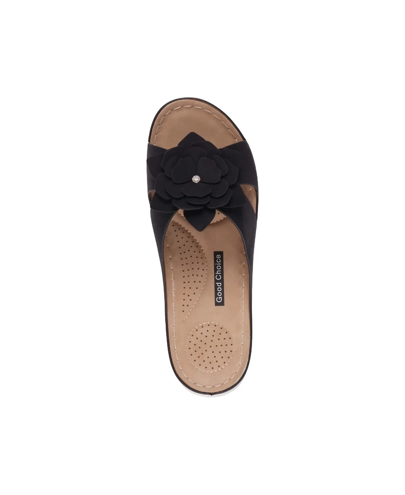 Gc Shoes Women's Claire Flower Rosette Comfort Sandals