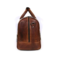 Quasar Leather Tweed Duffle Bag