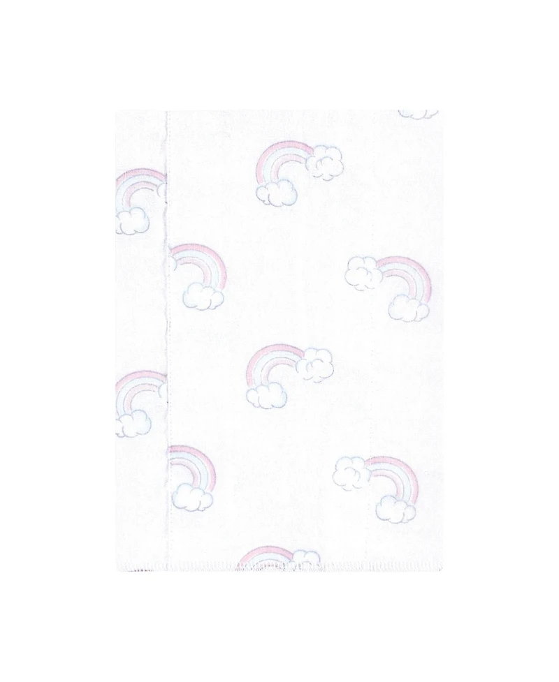 Hudson Baby Girls Gentle Cotton-Blend Flannel Burp Cloths Value Set