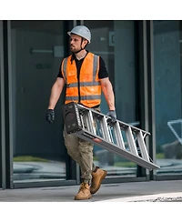 Fibreglass Step Ladder 6-Step 250lbs Gray