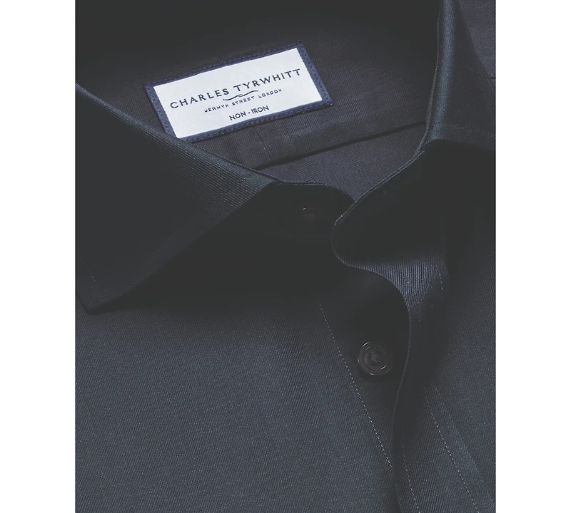 Charles Tyrwhitt Men's Slim-Fit Non-Iron Solid Twill Dress Shirt