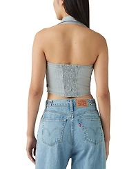 Levi's Women's Bria Cotton Denim Corset Cropped Top
