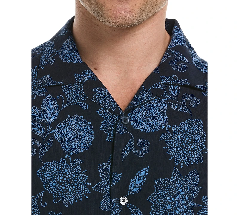 Cubavera Men's Classic-Fit Textured Paisley Button-Down Camp Shirt