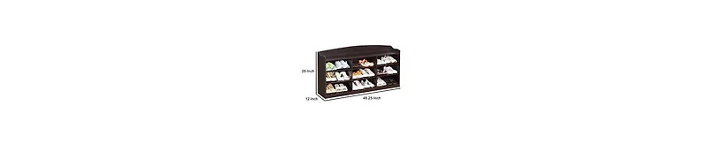 Wood Shoe Rack with 9 Cubbies – Timeless Design with Beautiful Wood Grain