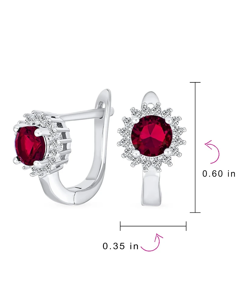 Bling Jewelry Classic Small Cz Cubic Zirconia Circle Halo Round Solitaire Stud Huggie Earrings .925 Sterling Silver