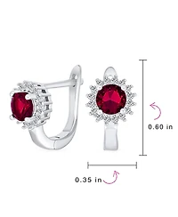 Bling Jewelry Classic Small Cz Cubic Zirconia Circle Halo Round Solitaire Stud Huggie Earrings .925 Sterling Silver
