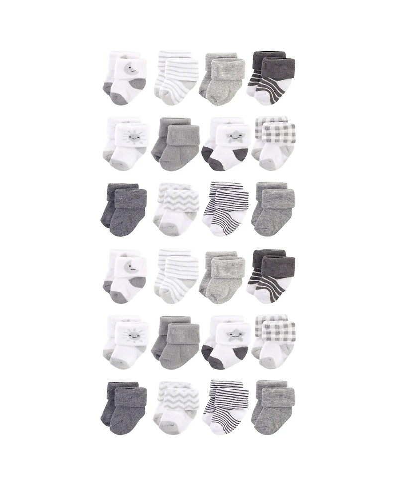 Hudson Baby Baby Boys Hudson Unisex 24-Pair Plush Terry Knit Socks