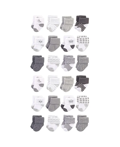 Hudson Baby Baby Boys Hudson Unisex 24-Pair Plush Terry Knit Socks