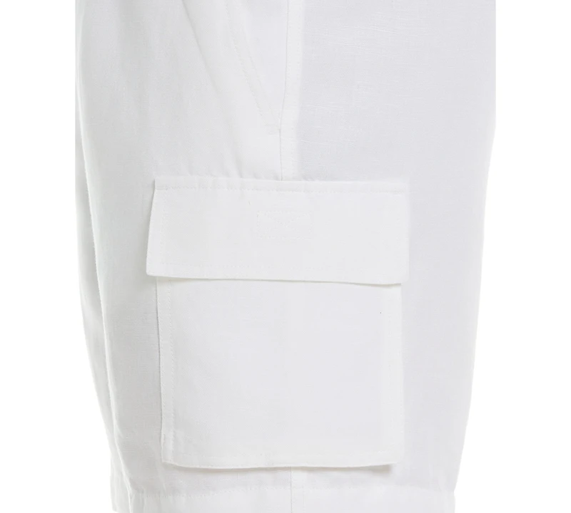Cubavera Men's 8" Drawstring Linen Cargo Shorts