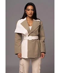Jluxlabel Women's Color Block Summit Belted Jacket